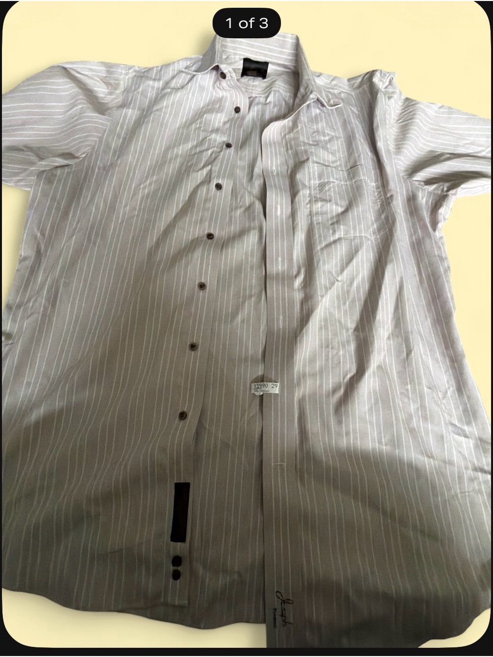 Jos. A. Bank Men's Light Gray Pinstripe Dress Shirt